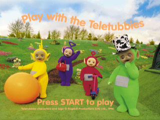Play With the Teletubbies title screen for Playstation